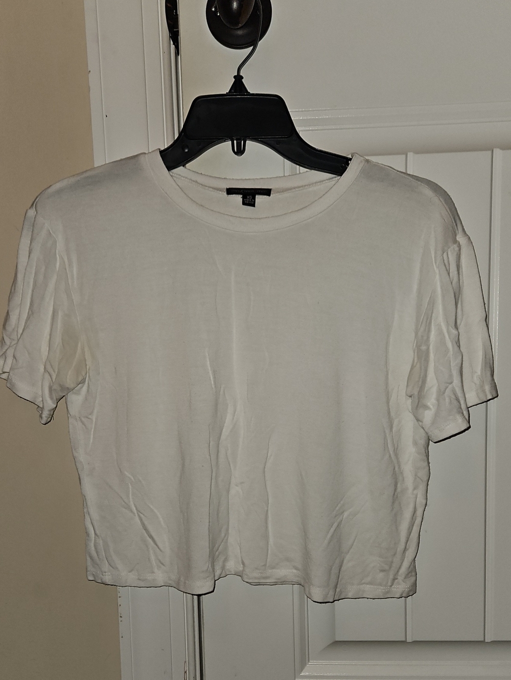 Basic White Crewneck Crop Tee - Women